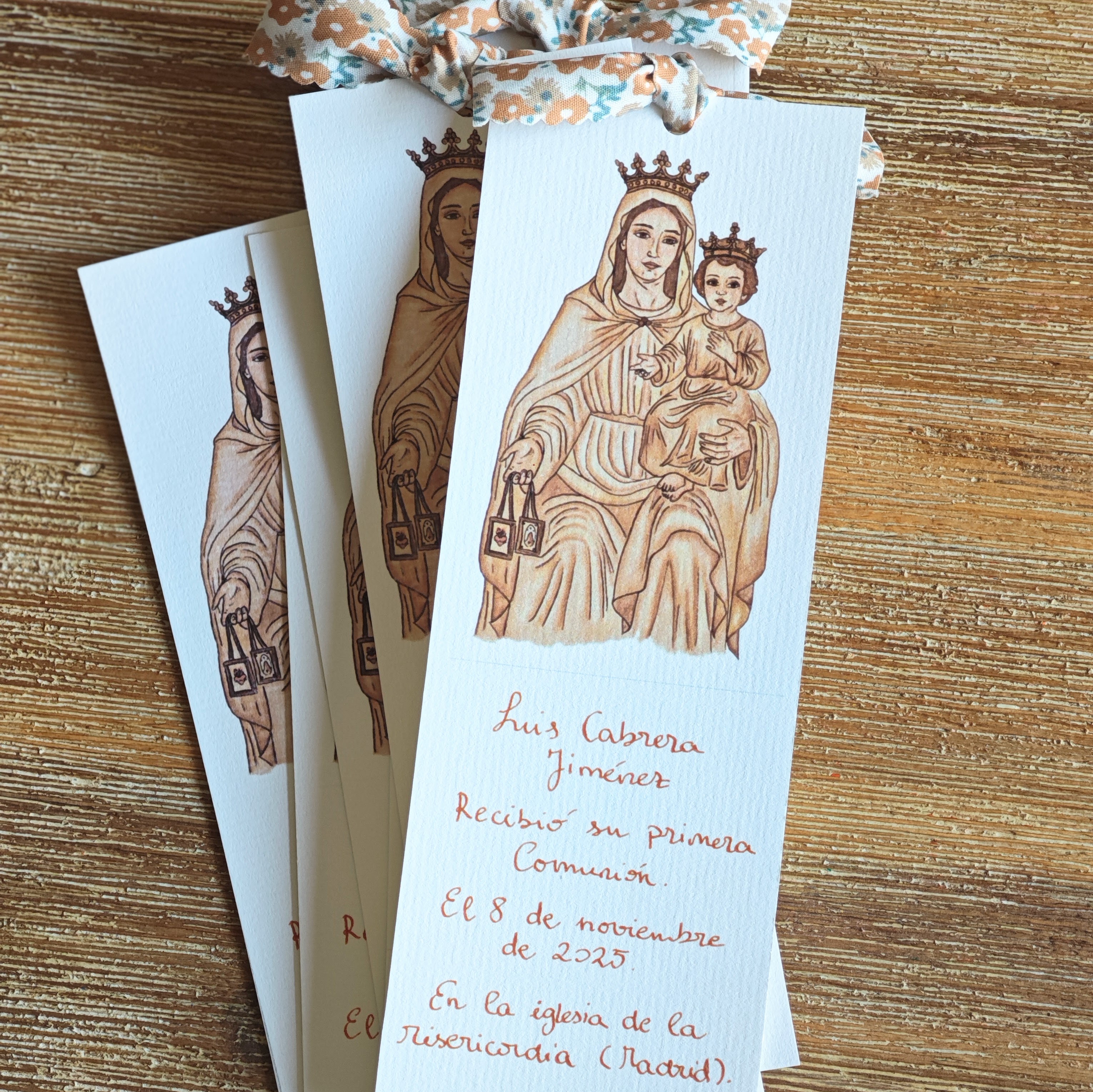 Recordatorio Virgen: marca páginas