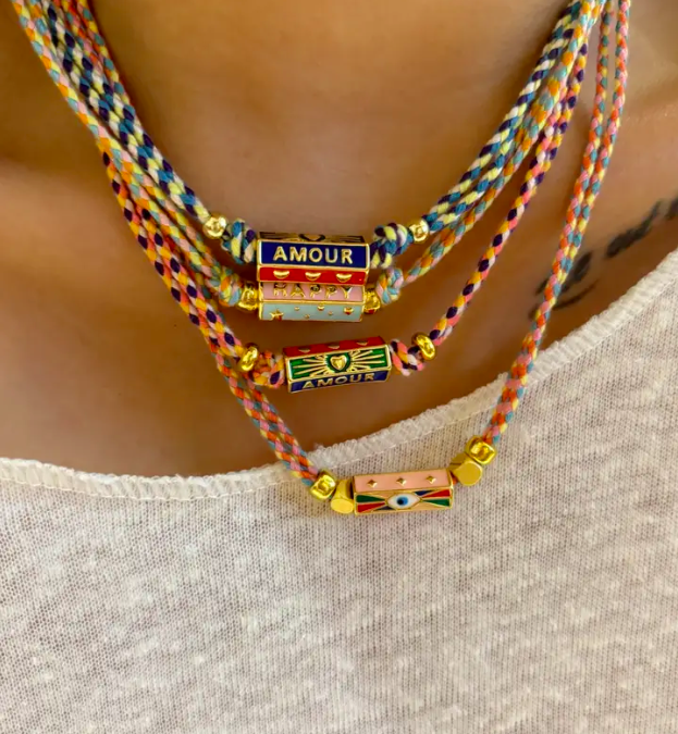 Braided "Evil Eye" Charm Necklace