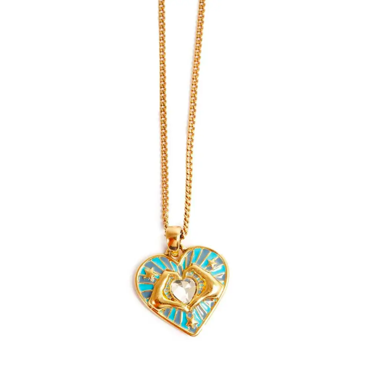Turquoise Heart & Hands Pendant 