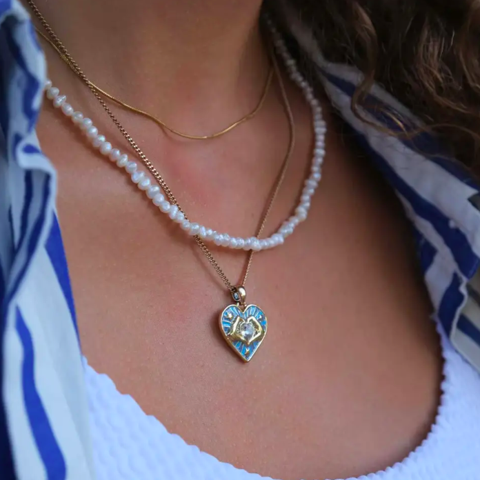 Turquoise Heart & Hands Pendant 