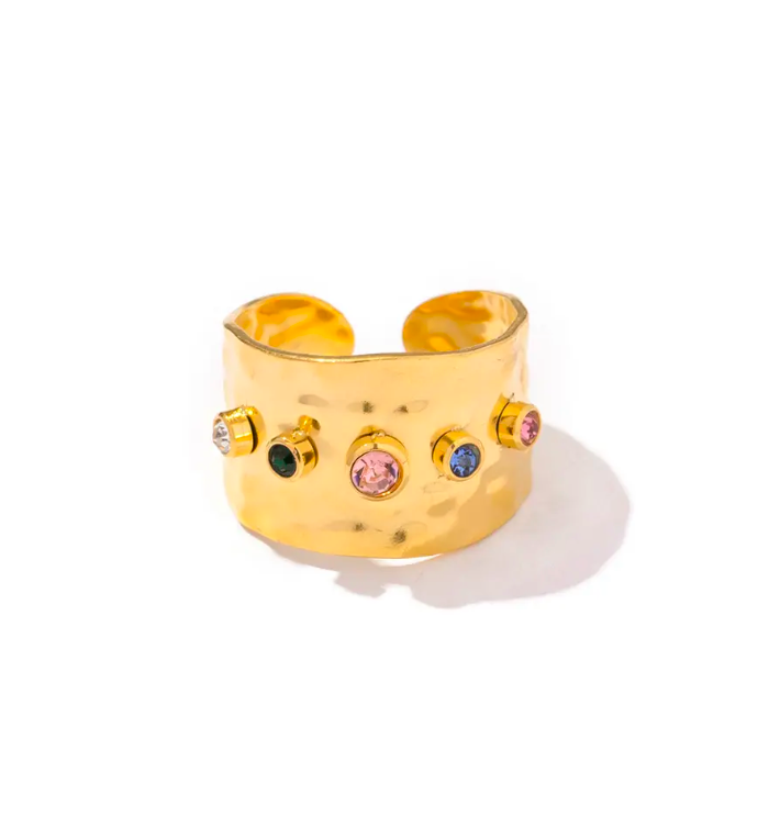 Byzantine Cuff Ring with Gemstones