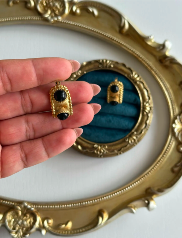 Black Byzantine Earrings