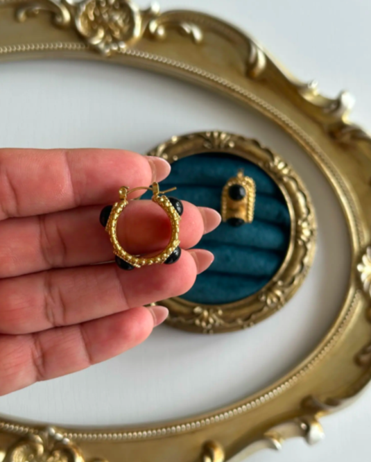 Black Byzantine Earrings