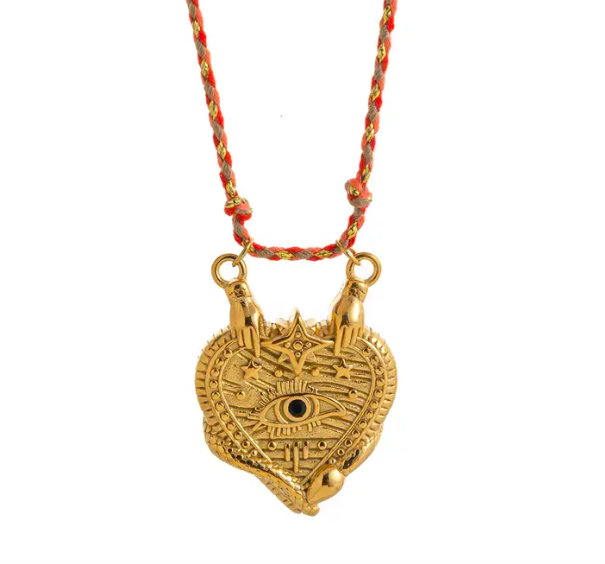 Corded Heart & Hands Amulet