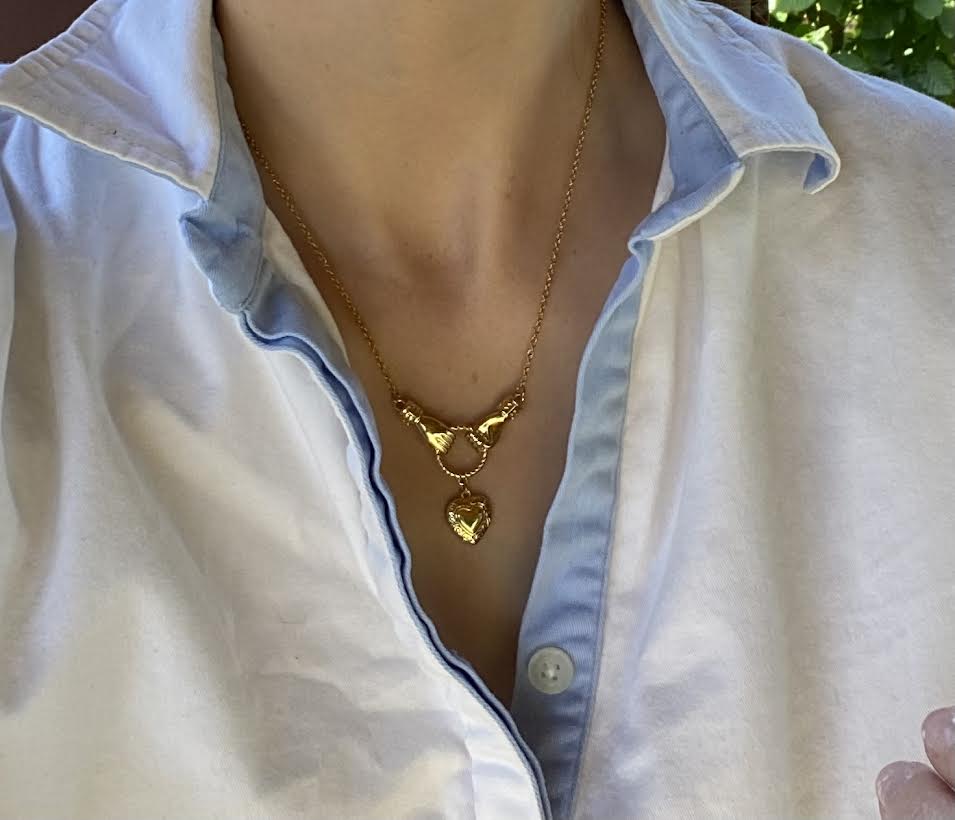 Lovers' Hands: Hand & Heart Pendant