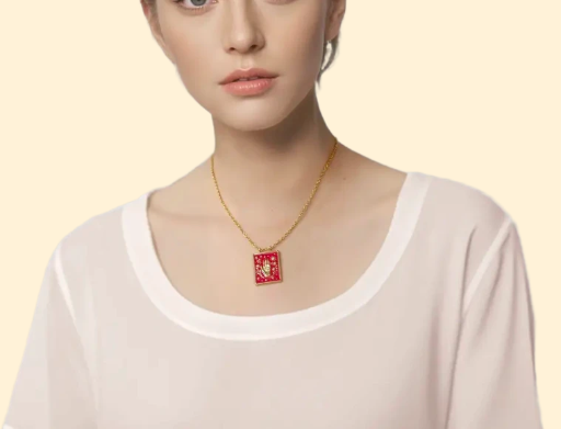 Red & Gold Palm of the Hand Pendant