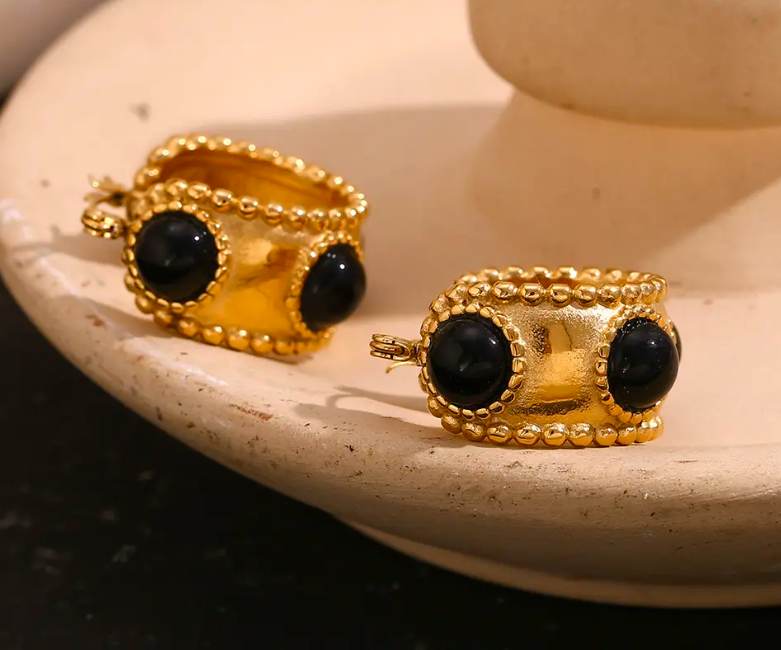 Black Byzantine Earrings