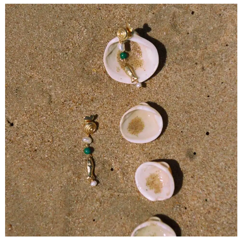 Fish & Pearl Drop Earrings