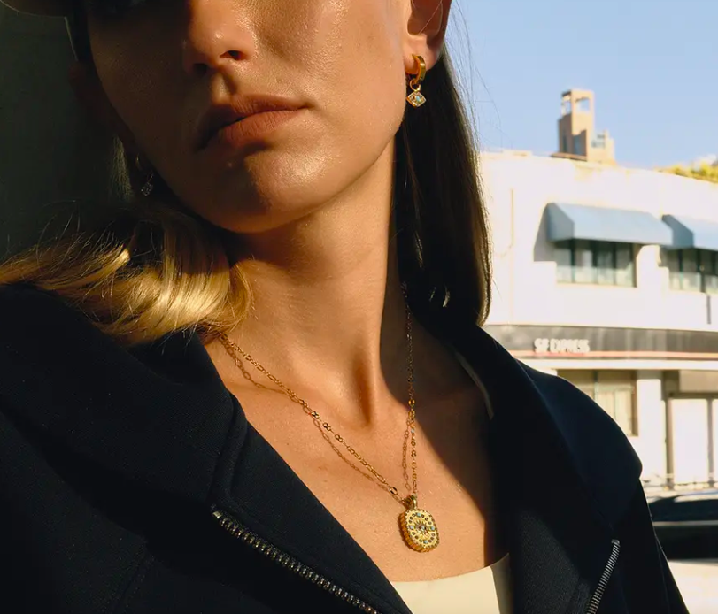 Gold-Plated Evil Eye Pendant Necklace