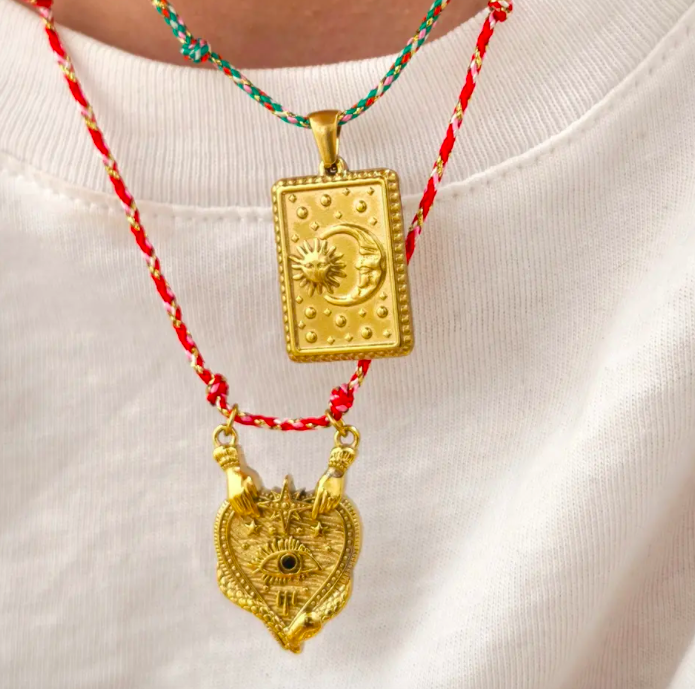 Corded Heart & Hands Amulet