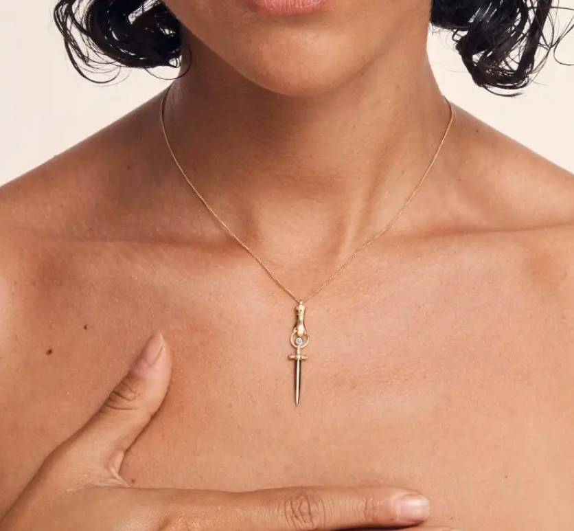 Themis' Golden Dagger Necklace