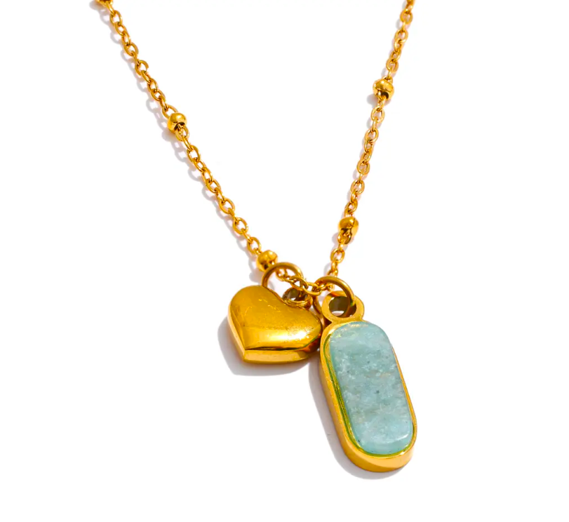 Amazonite Heart Pendant