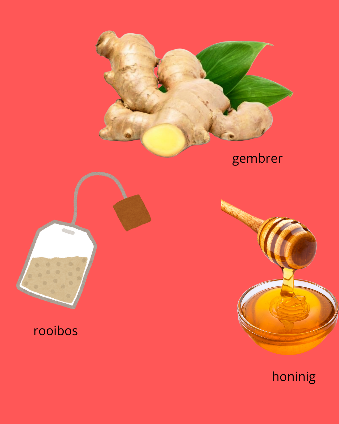 Gember, rooibos en honing set