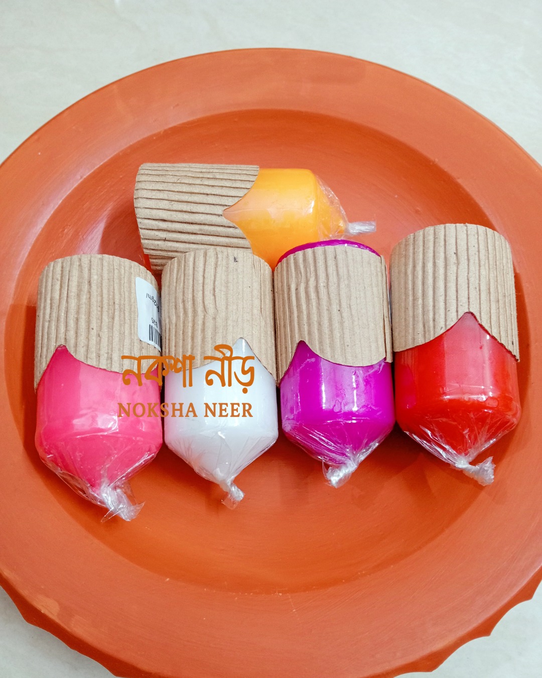 Handmade Wax Candles Set of 5 | রঙিন মোমবাতি 5 Pcs