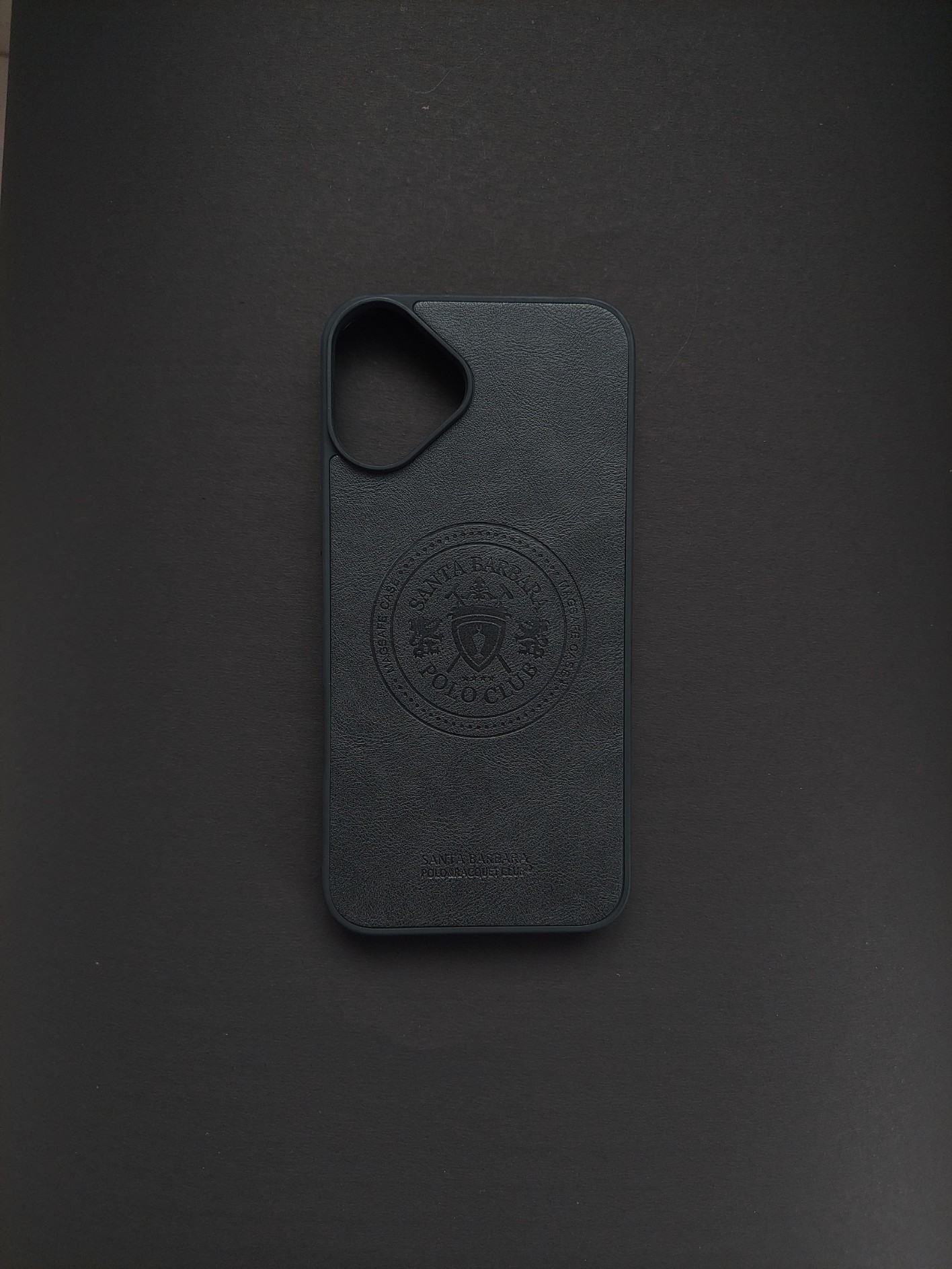 IPHONE16 PLUS Black Leather Phone Case