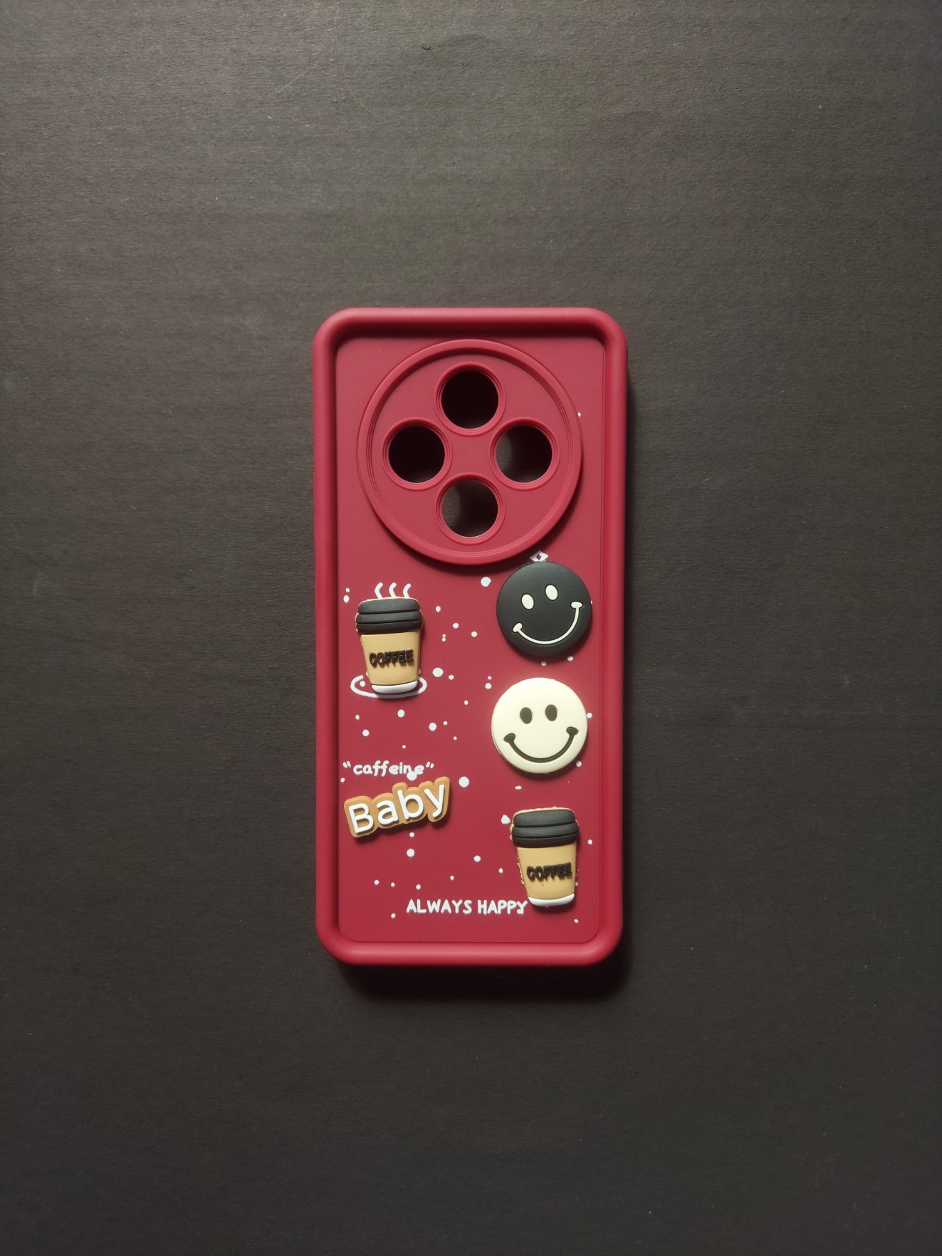 OPPO F27PRO PLUS Red Phone Case with Coffee and Smile Designs