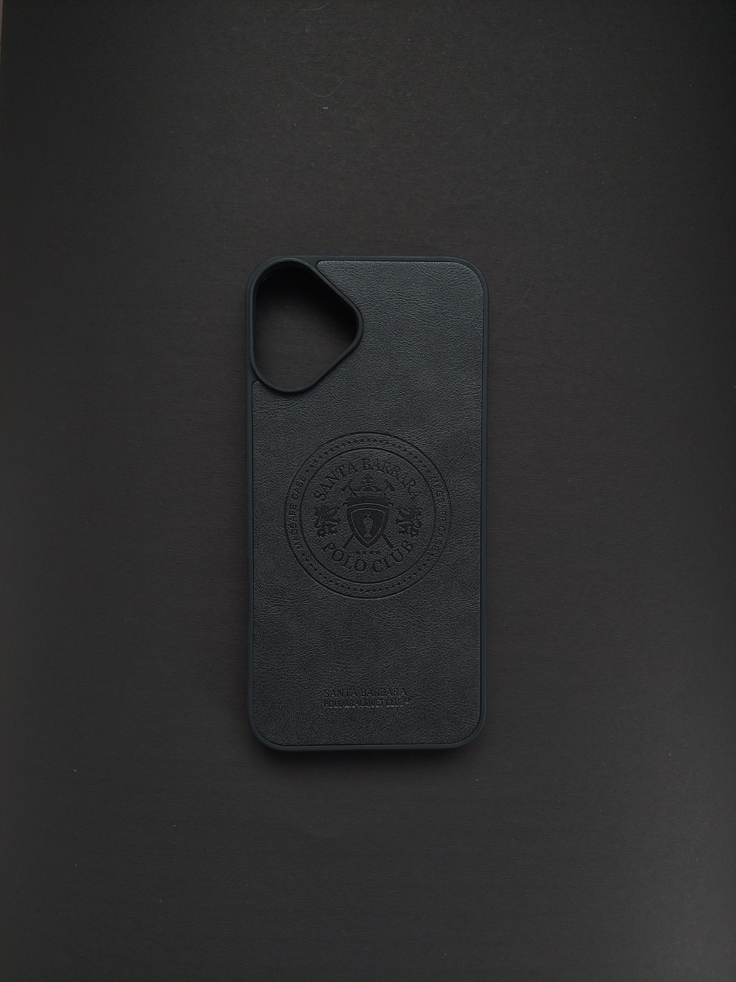 IPHONE16 PLUS Black Leather Phone Case