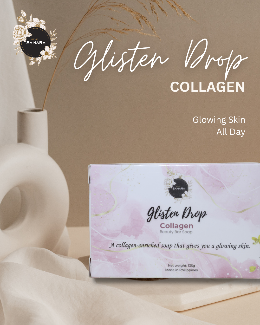 Glisten Drop Collagen Beauty Bar Soap