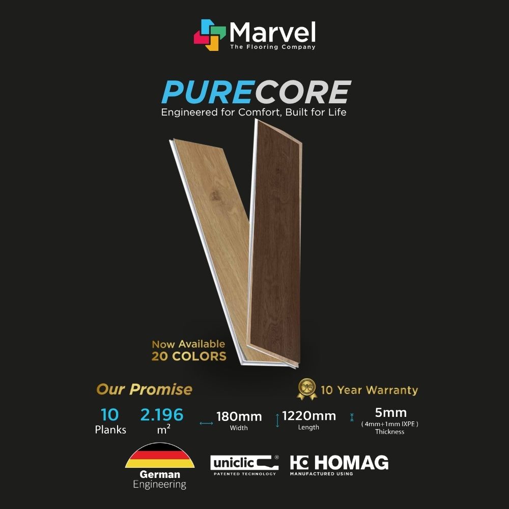 Marvel Purecore - Lantai SPC Sistem Klik
