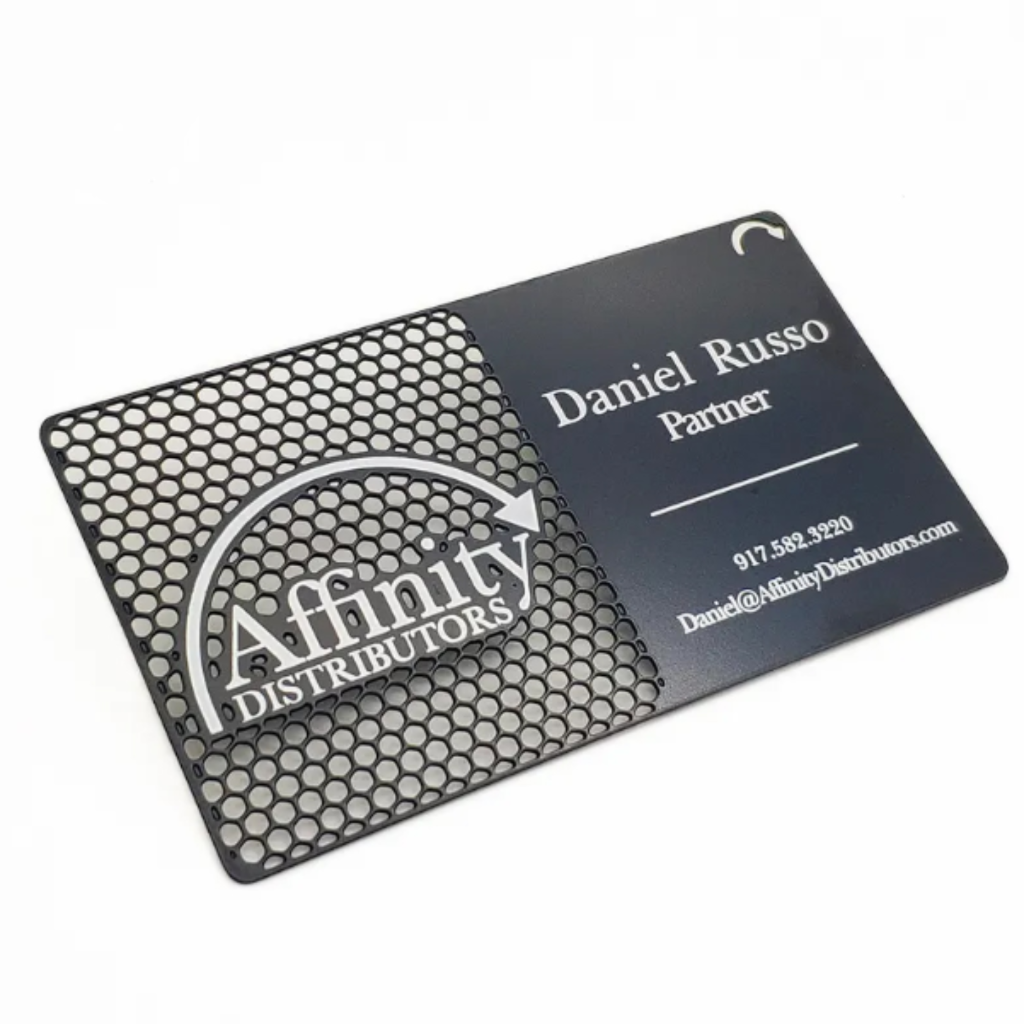 Custom Cutting and Engraved Metal Business Card