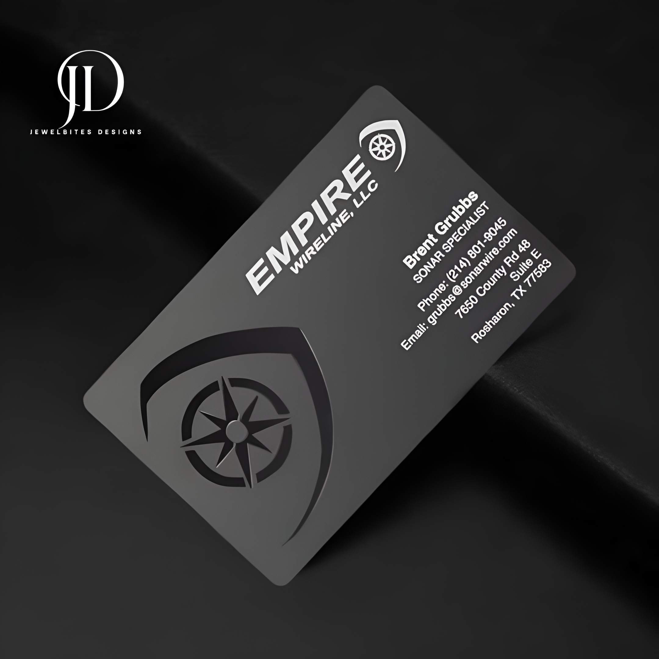 Custom Cutting and Engraved Metal Business Card