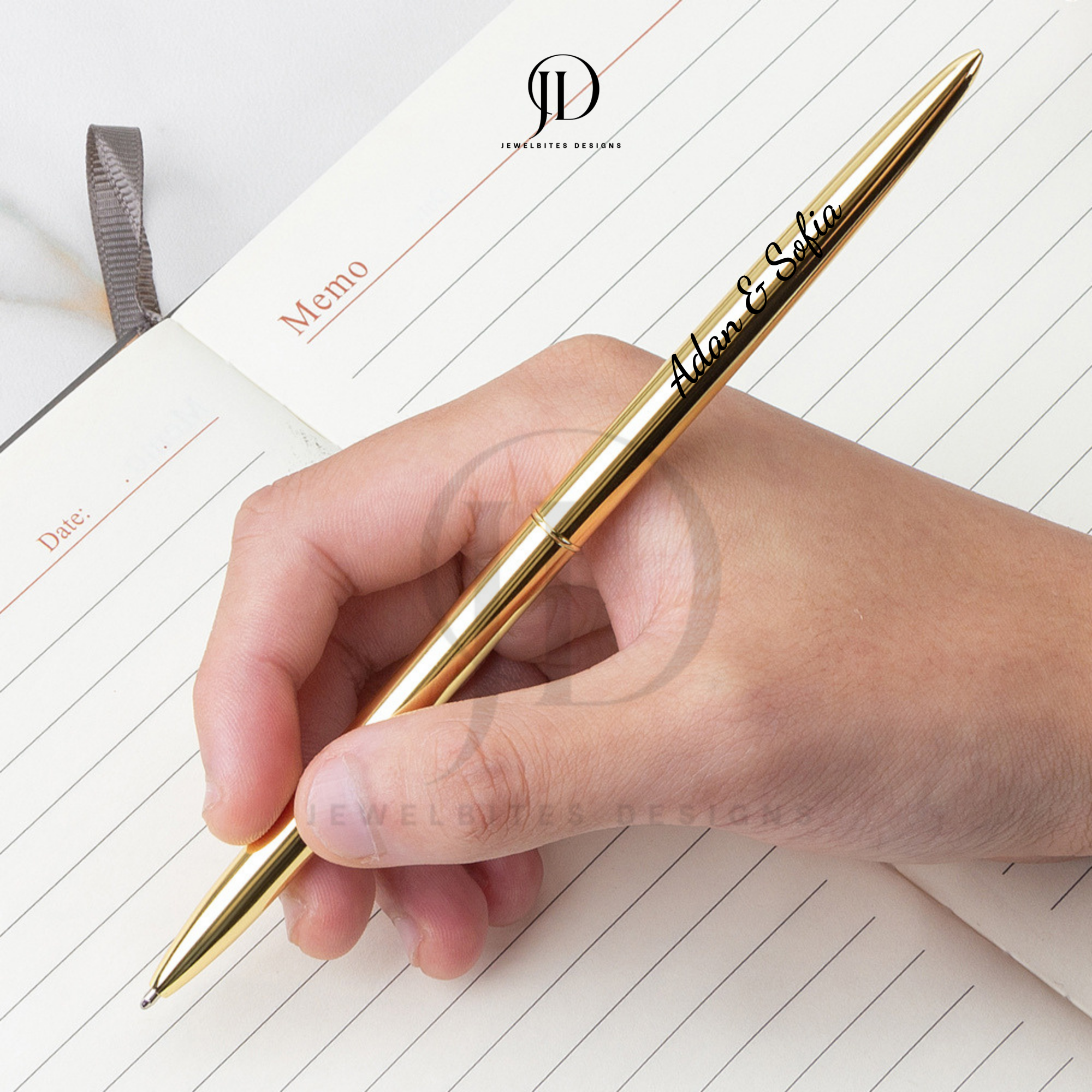 Custom Engraved Metal Ballpoint Pen: Slim Modern Design, Black Ink