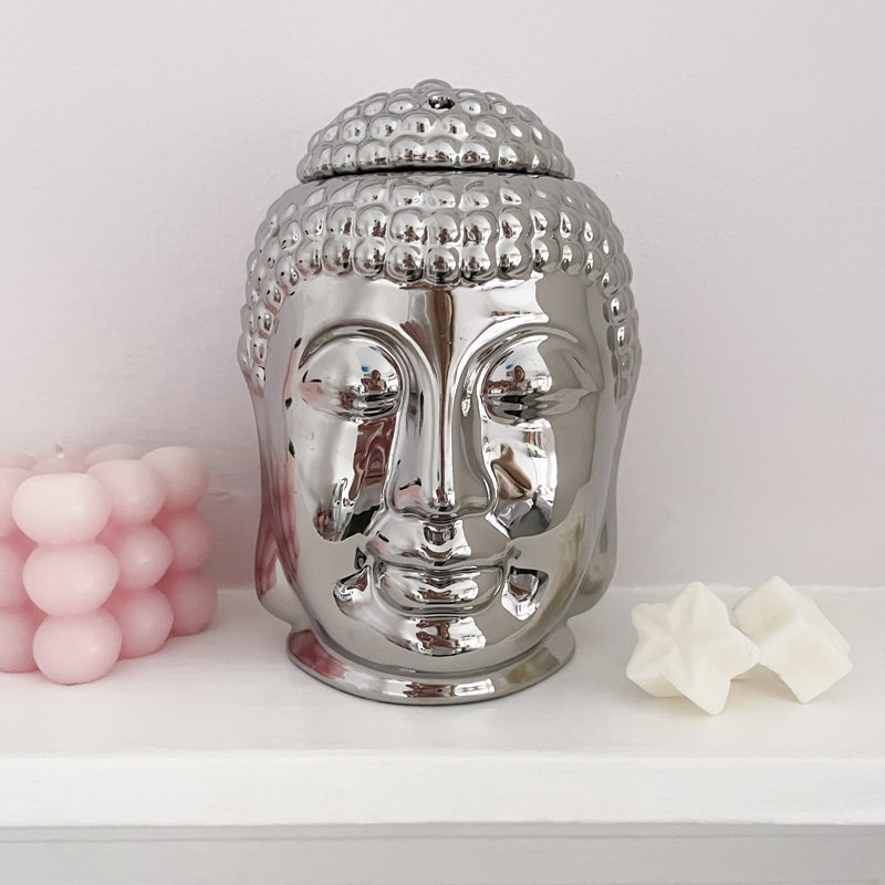 Silver Buddha Head Wax Melt Burner