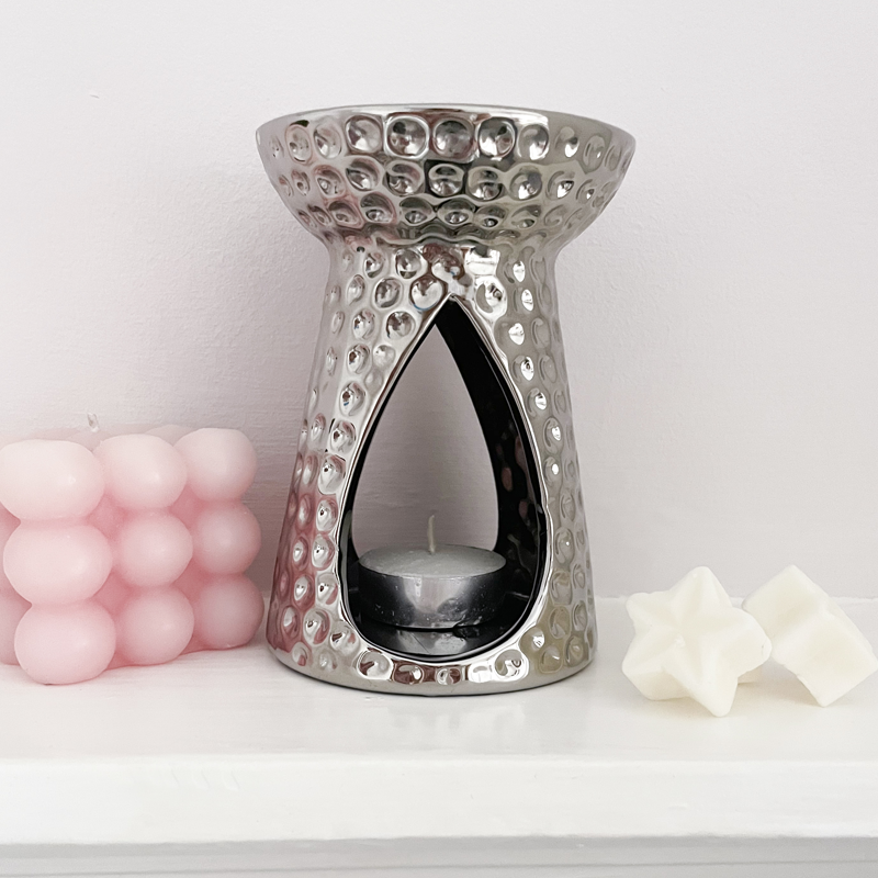 Silver Teardrop Wax Melt Burner