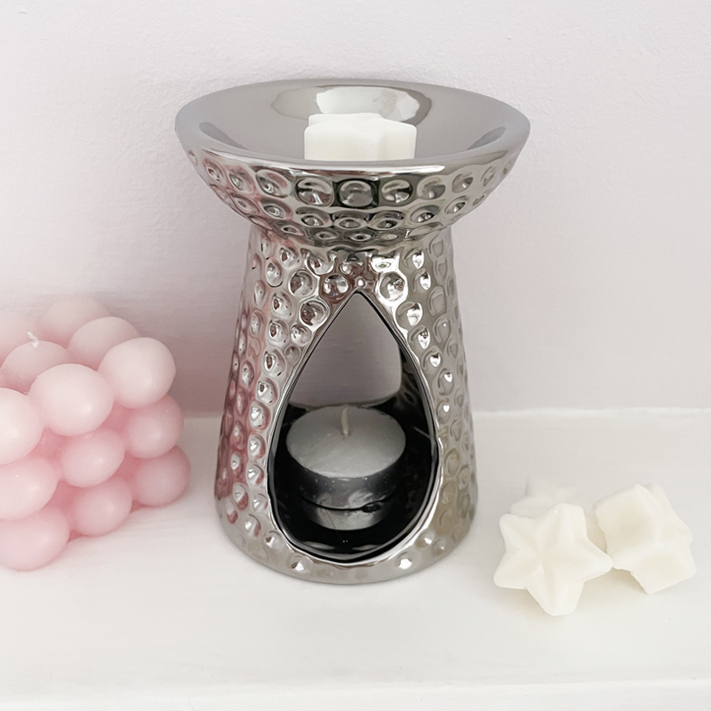 Silver Teardrop Wax Melt Burner