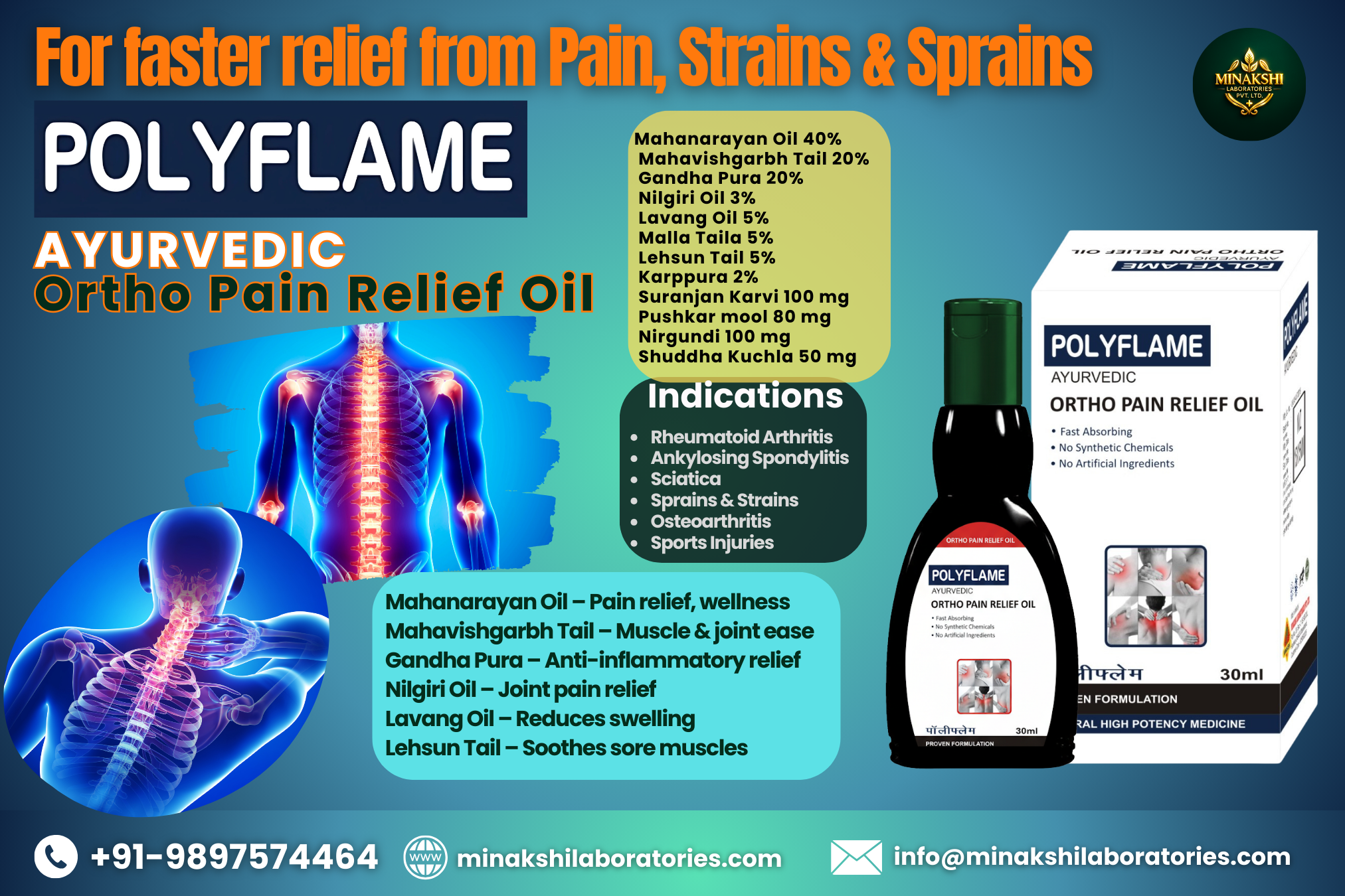 Polyflame Ayurvedic Ortho Pain Relief Oil