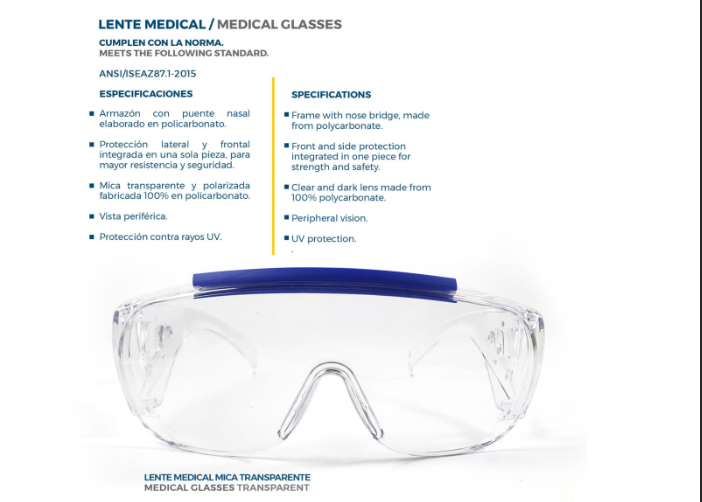 Lente medical transparente