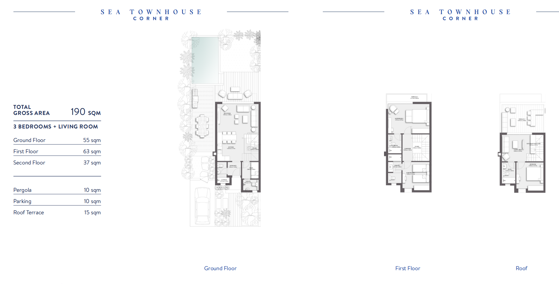 🌊 Elegant 3-Bedroom Sea View Townhouse for Sale at Plage Ras el Hekmah – 190 SQM | Roof Terrace | Prime Beachfront Location