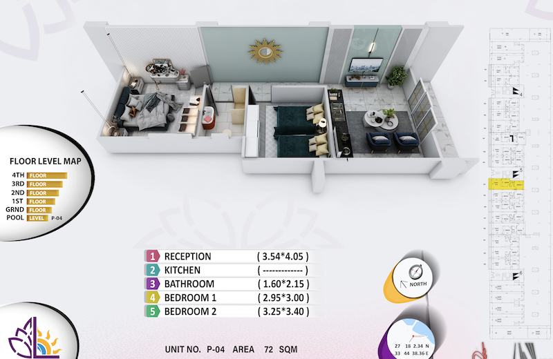 Modern Two-Bedroom Apartment Unit