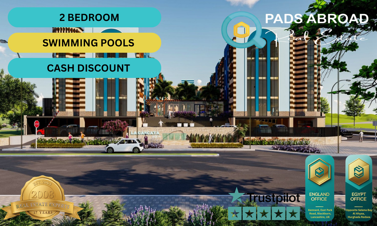 La Cascata Aqua – Top Floor 2BR Sea-View Apatment