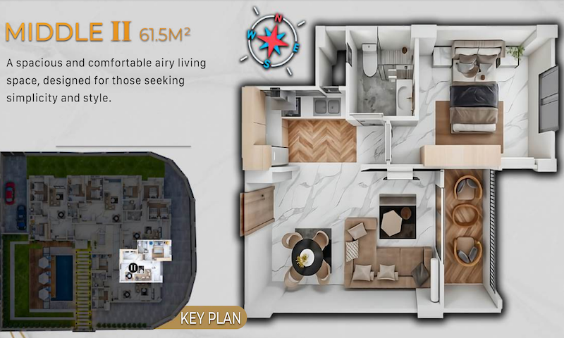 Modern Garden view middle floor skylark apartment in Port Ghalib