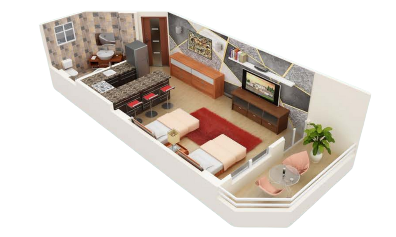 Amasya Resort Studio with Side Sea View