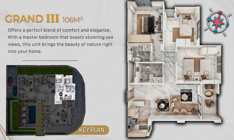 Modern Apartment skylark Port Ghalib 3 bedrooms