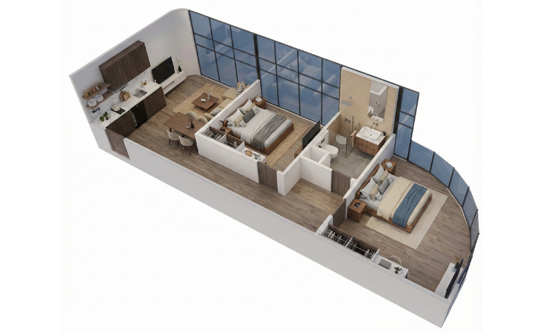 LA GOUNA RESORT – Premium 2-Bedroom Sea & Pool View Residence