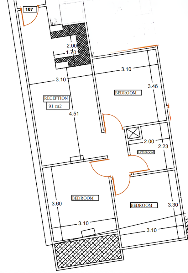 3 Bedroom Apartment central El Mamsha