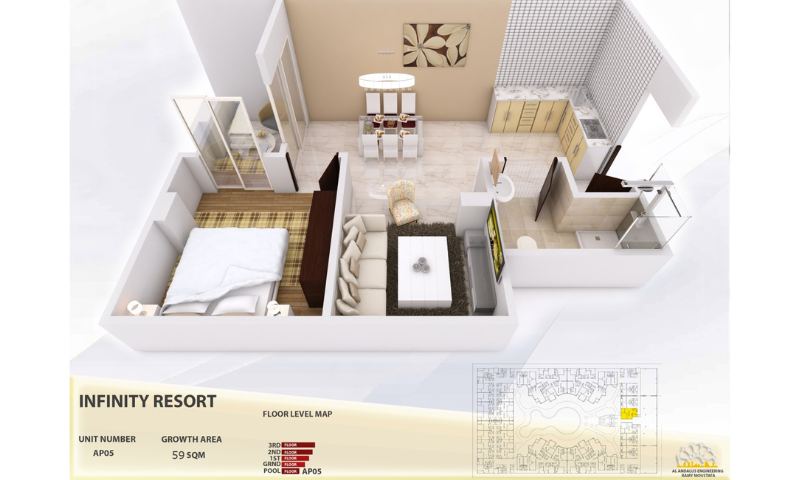 Aqua Infinity Hurghada | 1-Bedroom Pool-Level Apartment