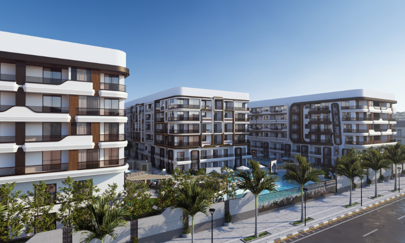 Exclusive Blue Crest Living: Modern 1-Bedroom Pool-View Unit