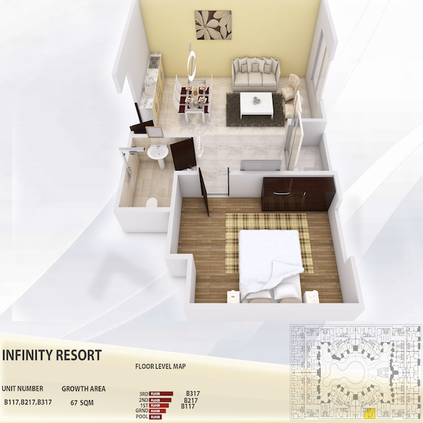 Modern apartment with street views