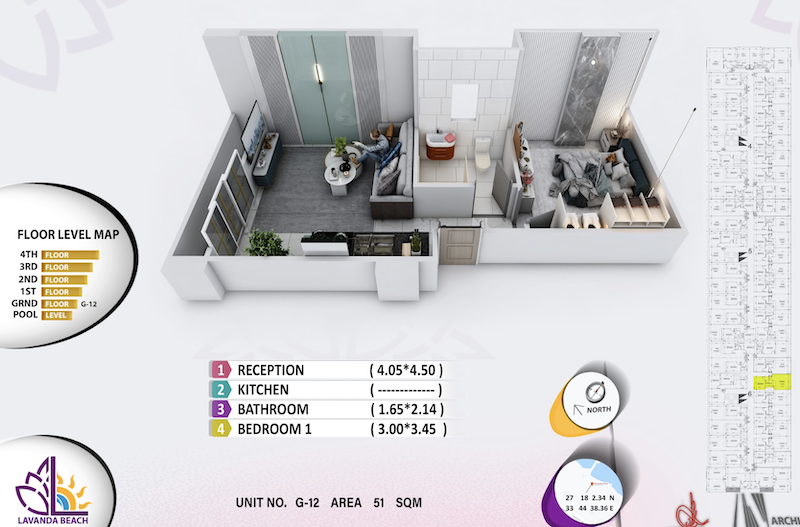 Lavanda Beach Resort 1 Bedroom 1st building on the seafront