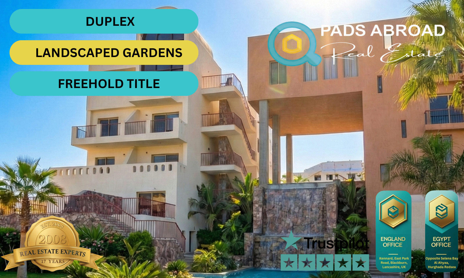 Luxury 2 Bedroom Garden Duplex | La Cascata Port Ghalib