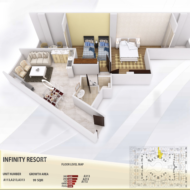 Luxury Apartment with Pool Views