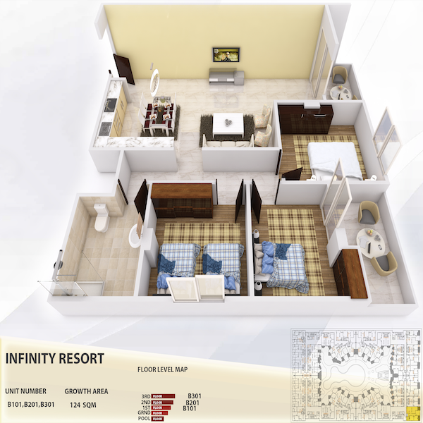 Aqua Infinity 3 Bedroom apartment