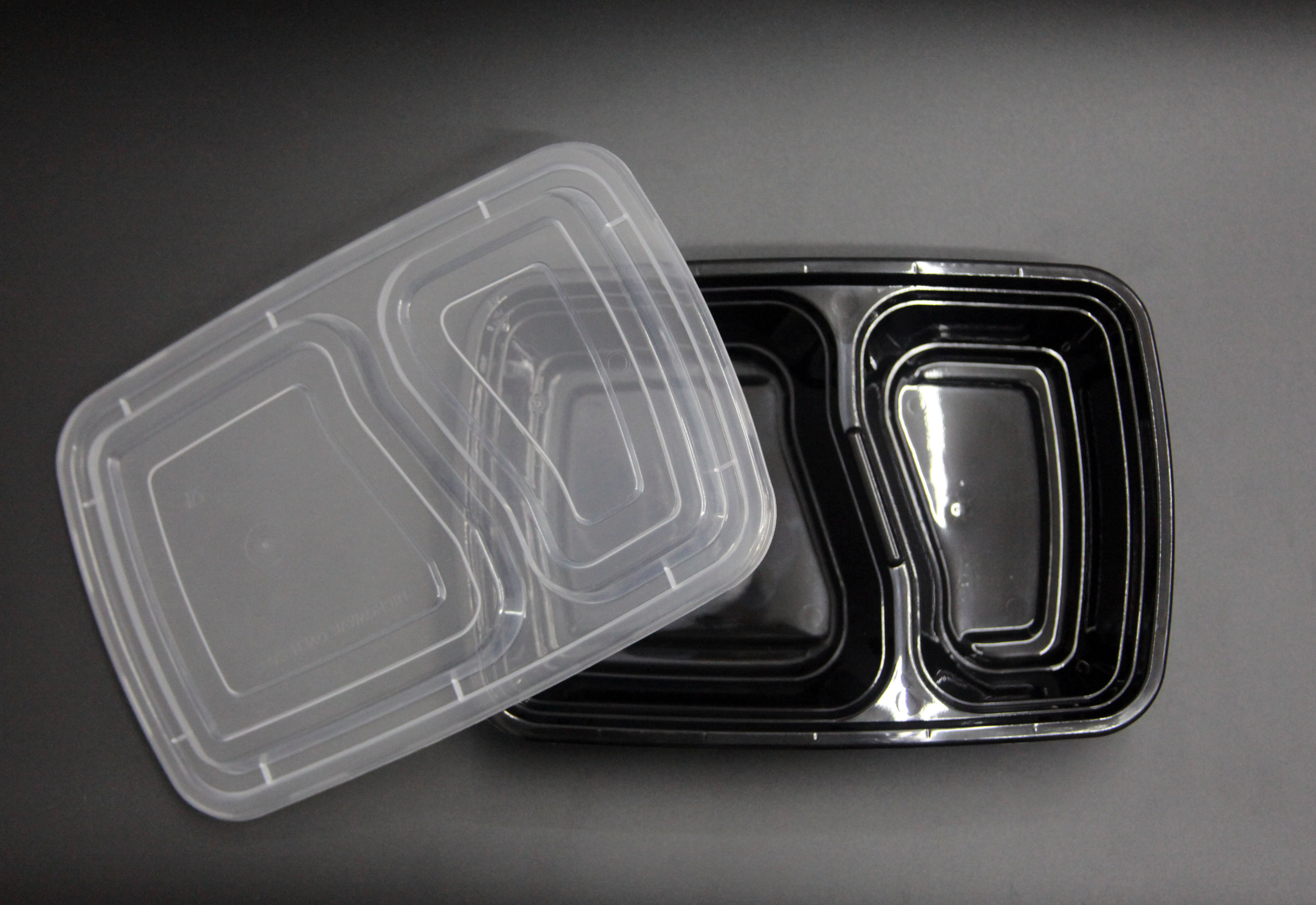 2- Compartment Rectangular microwavable take out lids included FH28