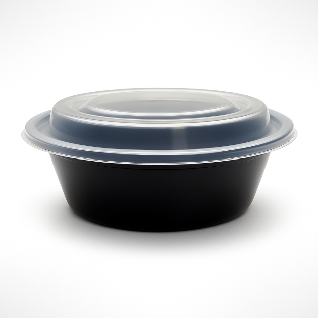 Microwavable White Round container with clear lids included 