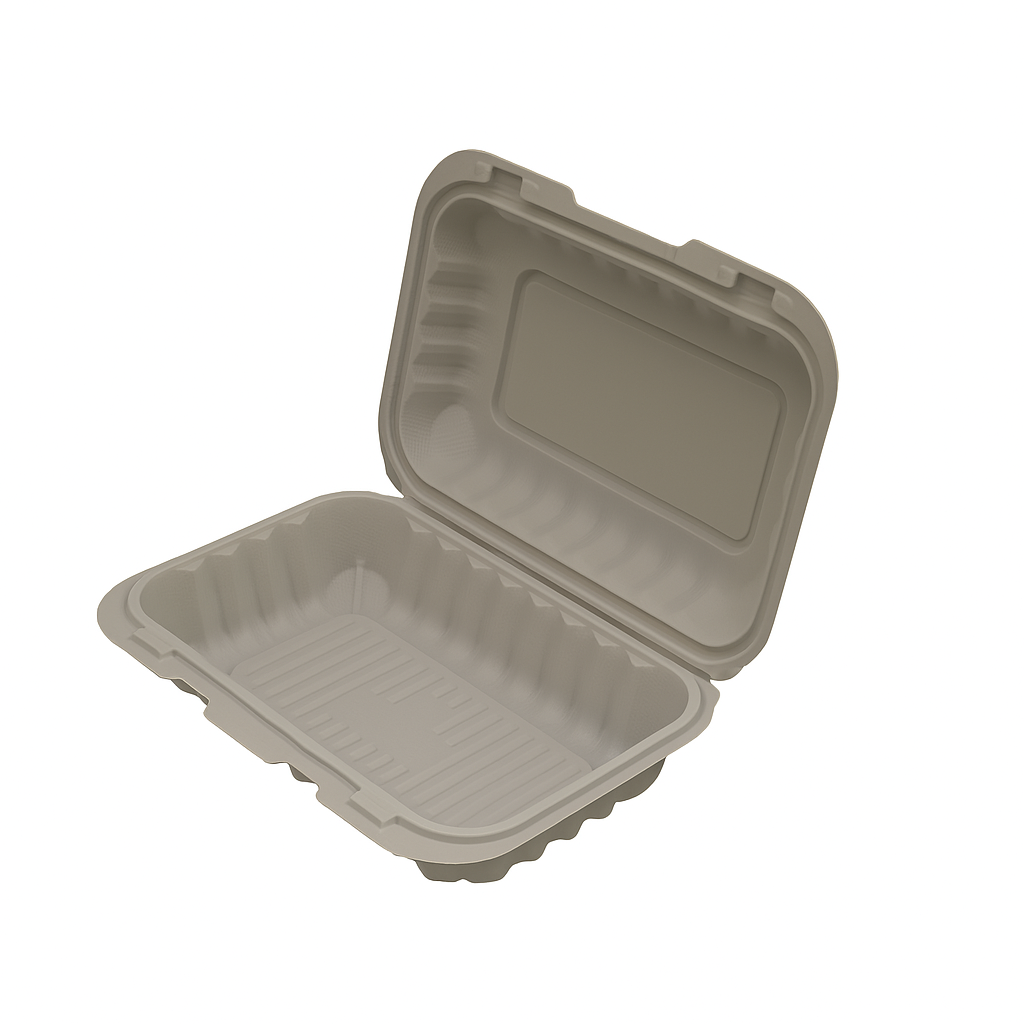 9" x 6" 1- Compartment Microwavable Hinged Take Out FH206