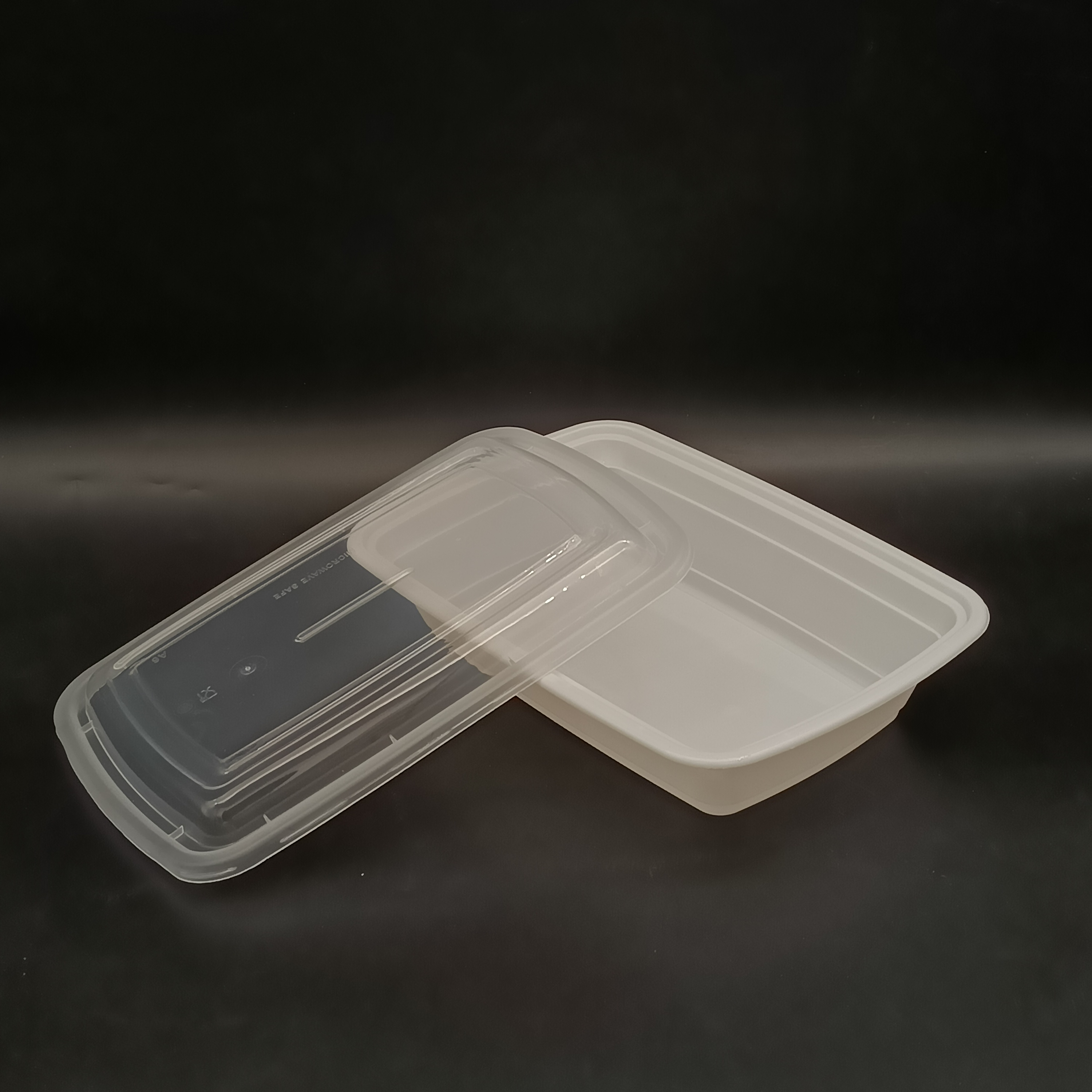 Microwavable Black Rectangular Container with Clear Lids included 150set/case